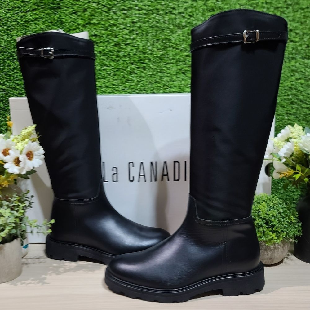 La Canadienne Women's Quintin Knee High Boot, Black Leather - US 7 New - Picture 2 of 10